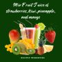 Mix Fruit Juice of strawberries, kiwi, pineapple, and mango